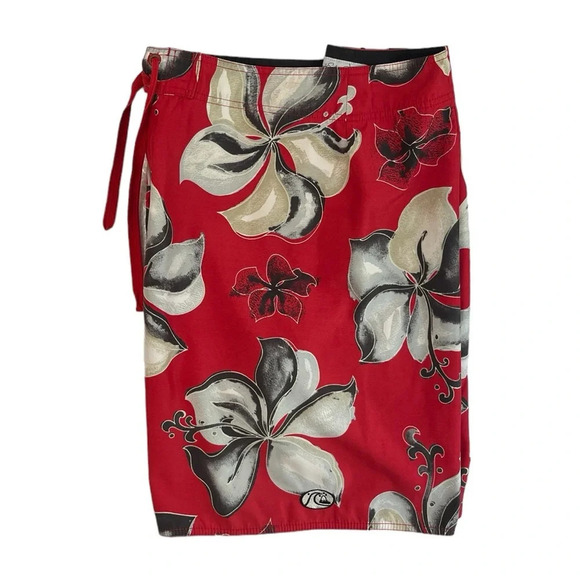 SH834 Men’s Quicksilver Edition Surfing Hawaiian Floral Board Shorts 38 - Picture 1 of 6